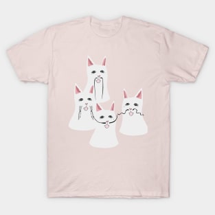 White Meow Gang Mega Mustache T-Shirt